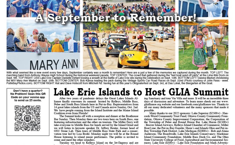 October 2022 Gazette - ‘S’ Word Removed from Put-in-Bay